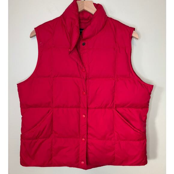 Lands End Down Puffer Vest Size Large Red - Picture 1 of 8